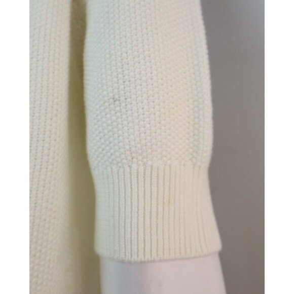 WOMEN'S IVORY WHITE SHORT SLEEVE SWEATER - LACE FRONT - DE COLLECTION - SIZE M - Picture 5 of 6